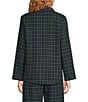 Sleep Sense Flannel Long Sleeve Notch Collar Coordinating Button Front Holiday Sleep Top - Image 2
