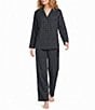 Sleep Sense Flannel Long Sleeve Notch Collar Coordinating Button Front Holiday Sleep Top - Image 3