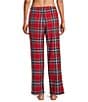 Sleep Sense Flannel Plaid Drawstring Elastic Waist Coordinating Holiday Sleep Pants, Color:Red Plaid - Image 2