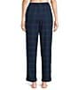 Sleep Sense Flannel Plaid Drawstring Elastic Waist Coordinating Holiday Sleep Pants, Color:Navy Plaid - Image 2