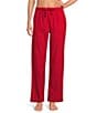 Sleep Sense Flannel Red Pinstripe Drawstring Elastic Waist Coordinating Holiday Sleep Pants, Color:Red Pinstripe - Image 1