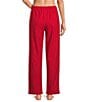 Sleep Sense Flannel Red Pinstripe Drawstring Elastic Waist Coordinating Holiday Sleep Pants, Color:Red Pinstripe - Image 2