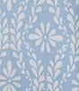 Color:Blue Floral Geometric - Image 5 - Floral Geometric Print Scoop Neck 3/4 Sleeve Knit Coordinating Sleep Top