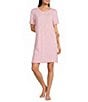 Sleep Sense Geo Print Short Sleeve Crew Neck Coordinating Knit Sleep Shirt - Image 1