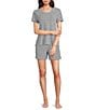 Sleep Sense Geo Print Short Sleeve Scoop Neck Coordinating Sleep Top - Image 3