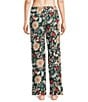 Sleep Sense Green Floral Print Flannel Drawstring Tie Coordinating Holiday Sleep Pants, Color:Green Floral - Image 2