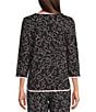 Sleep Sense Heart Print Scoop Neck 3/4 Sleeve Knit Coordinating Sleep Top, Color:Heart Print - Image 2