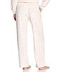 Sleep Sense Heart Print Velour Drawstring Elastic Waist Coordinating Sleep Pant, Color:Pink Heart - Image 2