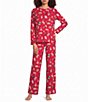 Sleep Sense Holiday Christmas Cat Print Long Sleeve Crew Neck Knit Pajama Set - Image 1