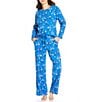 Sleep Sense Holiday Flamingo Print Knit Drawstring Coordinating Sleep Pants, Color:Navy Flamingo - Image 3