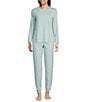 Sleep Sense Irish Geo Knit Drawstring Tie Coordinating Sleep Joggers - Image 3