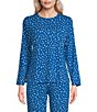 Sleep Sense Jersey Knit Confetti Dot Long Sleeve Crew Neck Coordinating Sleep Top - Image 1