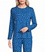 Sleep Sense Jersey Knit Confetti Dot Long Sleeve Crew Neck Coordinating Sleep Top - Image 1