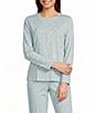 Sleep Sense Jersey Knit Irish Geo Long Sleeve Scoop Neck Coordinating Sleep Top - Image 1