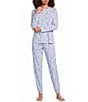 Sleep Sense Jersey Knit Sheep Long Sleeve Crew Neck Coordinating Sleep Top - Image 3