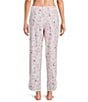 Sleep Sense Kitty Heart Print Drawstring Coordinating Sleep Pants, Color:Kitty Heart - Image 2