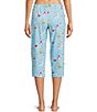 Sleep Sense Knit Beach Dogs Print Drawstring Tie Coordinating Sleep Capri Pants - Image 2