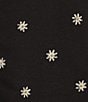 Color:Black Daisy - Image 4 - Knit Daisy Print Drawstring Tie Coordinating Capri Sleep Pants