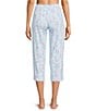 Sleep Sense Knit Flamingo Print Drawstring Tie Coordinating Sleep Capri, Color:Flamingos - Image 2