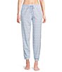 Sleep Sense Knit London Geo Drawstring Tie Coordinating Sleep Joggers, Color:London Geo - Image 1