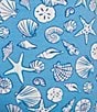Sleep Sense Knit Seashell Print Drawstring Tie Coordinating Sleep Capri, Color:Blue Seashell - Image 4