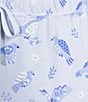 Sleep Sense Knit Songbird Print Drawstring Tie Coordinating Sleep Capri, Color:Blue Songbird - Image 4