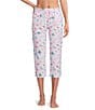 Sleep Sense Knit Tossed Vacay Print Drawstring Tie Coordinating Sleep Capri, Color:Tossed Vacay - Image 1