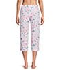 Sleep Sense Knit Tossed Vacay Print Drawstring Tie Coordinating Sleep Capri, Color:Tossed Vacay - Image 2