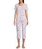 Sleep Sense Knit Tossed Vacay Print Drawstring Tie Coordinating Sleep Capri, Color:Tossed Vacay - Image 3