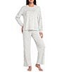 Sleep Sense Long Sleeve Crew Neck Velour Animal Print Coordinating Sleep Top - Image 3