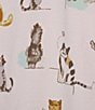 Color:Lounging Cats - Image 4 - Lounging Cats Print Short Sleeve Scoop Neck Coordinating Knit Sleep Top