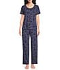 Sleep Sense Moonlit Cats Print Coordinating Knit Sleep Pants - Image 3