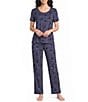 Sleep Sense Moonlit Cats Print Coordinating Knit Sleep Pants - Image 3
