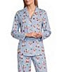 Sleep Sense Mr Bingle Print Woven Twill Long Sleeve Notch Collar Button-Front Coordinating Sleep Shirt - Image 1