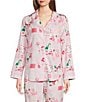 Sleep Sense Mr. Bingle Print Woven Twill Long Sleeve Notch Collar Button-Front Coordinating Sleep Shirt, Color:Mr. Bingle - Image 4