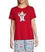 Sleep Sense Mr. Bingle Short Sleeve Knit Holiday Sleep Top - Image 1