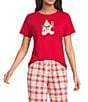Sleep Sense Mr. Bingle Solid Short Sleeve Knit Holiday Sleep Top, Color:Mr. Bingle - Image 1