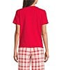 Sleep Sense Mr. Bingle Solid Short Sleeve Knit Holiday Sleep Top, Color:Mr. Bingle - Image 2