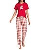 Sleep Sense Mr. Bingle Solid Short Sleeve Knit Holiday Sleep Top, Color:Mr. Bingle - Image 3