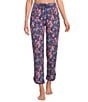 Sleep Sense Navy Garden Print Coordinating Knit Sleep Crop Pants - Image 1