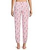 Sleep Sense Owl Print Knit Drawstring Tie Coordinating Sleep Joggers - Image 2