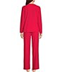 Sleep Sense Petite Size Polka Dot Print Long Sleeve Crew Neckline Knit Pajama Set - Image 2