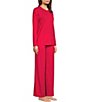 Sleep Sense Petite Size Polka Dot Print Long Sleeve Crew Neckline Knit Pajama Set - Image 3