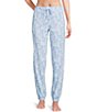 Sleep Sense Petite Size Snowy Trees Print Knit Drawstring Tie Coordinating Holiday Sleep Joggers, Color:Snowland - Image 1