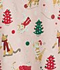 Sleep Sense Pink Cat Print Flannel Long Sleeve Notch Collar Coordinating Button-Front Holiday Sleep Top, Color:Pink Cats - Image 4