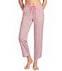 Sleep Sense Pink Geo Print Coordinating Knit Sleep Crop Pants - Image 1