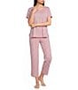 Sleep Sense Pink Geo Print Coordinating Knit Sleep Crop Pants - Image 3