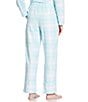 Sleep Sense Plaid Flannel Drawstring Tie Coordinating Sleep Pants, Color:Aqua Plaid - Image 2
