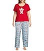 Sleep Sense Plus Mr. Bingle Short Sleeve Knit Holiday Coordinating Sleep Top - Image 3