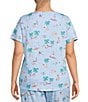 Sleep Sense Plus Size Beach Dog Print Short Sleeve Scoop Neck Coordinating Sleep Top, Color:Beach Dogs - Image 2